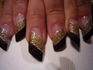 Best Nails - Elegáns ferde,arany és barna